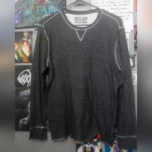 Reclaim ribbed dark grey long sleeve t-shirt